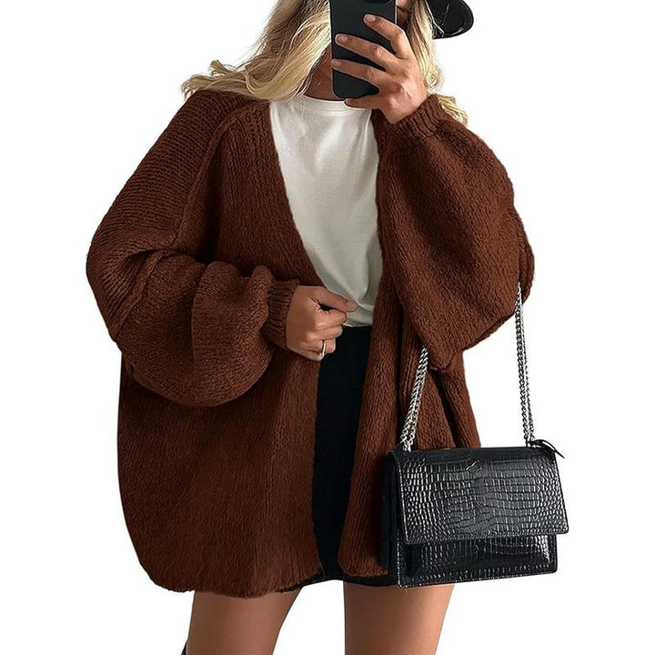 VERONIKA™ | Oversized Fit Lantern Sleeve Autumn Knit Cardigan