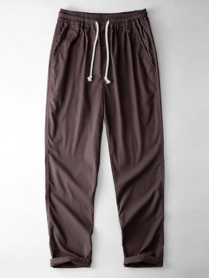 Trai | Geometric Jacquard Cuban Collar Shirt & Straight Leg Linen Pants