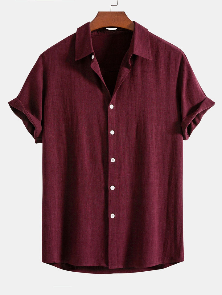 Luke | Linnen Rayon Mix Knopen Shirt & Rechte Pijpen Linnen Broek
