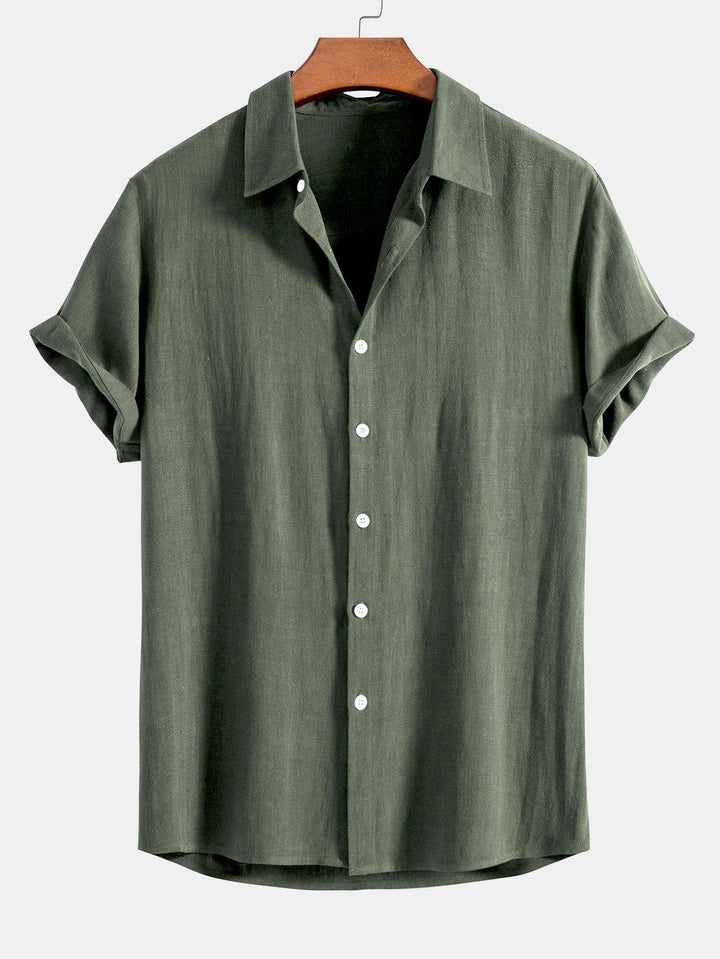 Damian | Button-Up Shirt in Linen and Rayon Blend