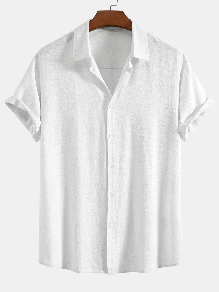 Luke | Linnen Rayon Mix Knopen Shirt & Rechte Pijpen Linnen Broek
