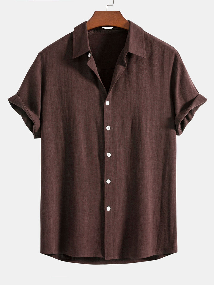 Luke | Linnen Rayon Mix Knopen Shirt & Rechte Pijpen Linnen Broek