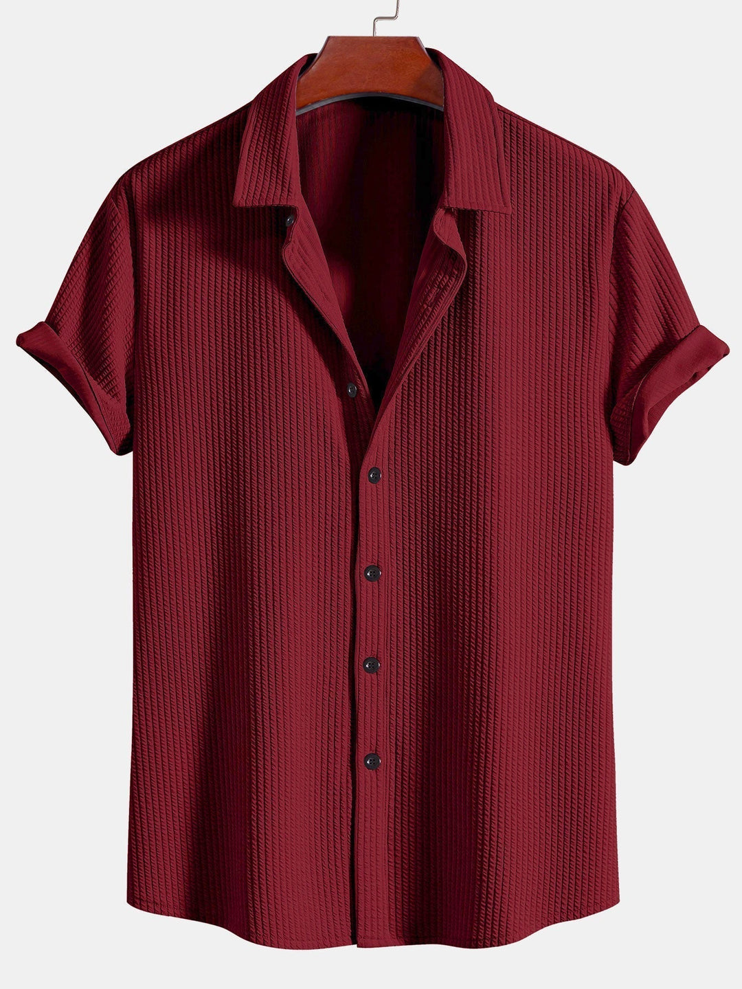 Kurt | Muscle Ribbed Button-Up Shirt