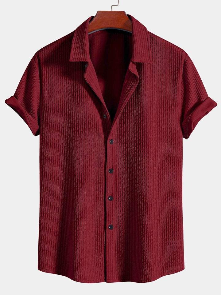 Kurt | Muscle Ribbed Button-Up Shirt