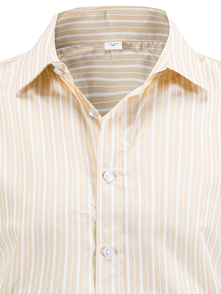 Chris | Long Sleeve Striped Button-Up Shirt