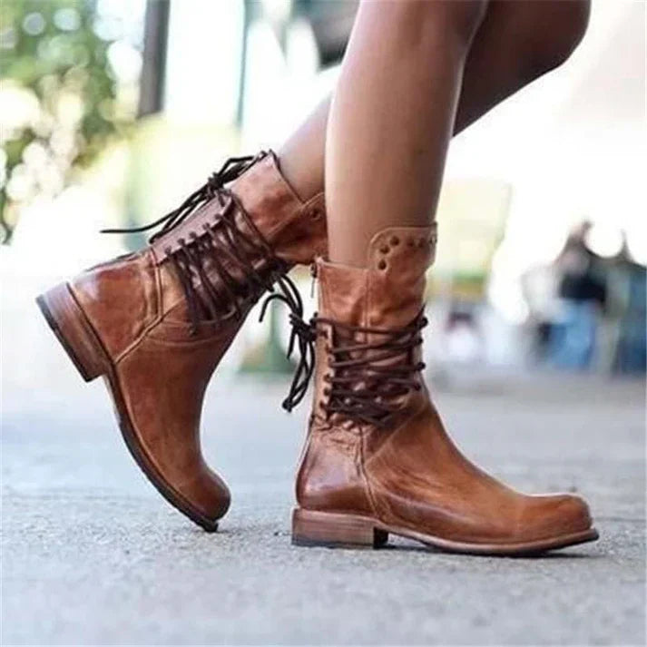 Lacey | Stylish Leather Boots With Laces