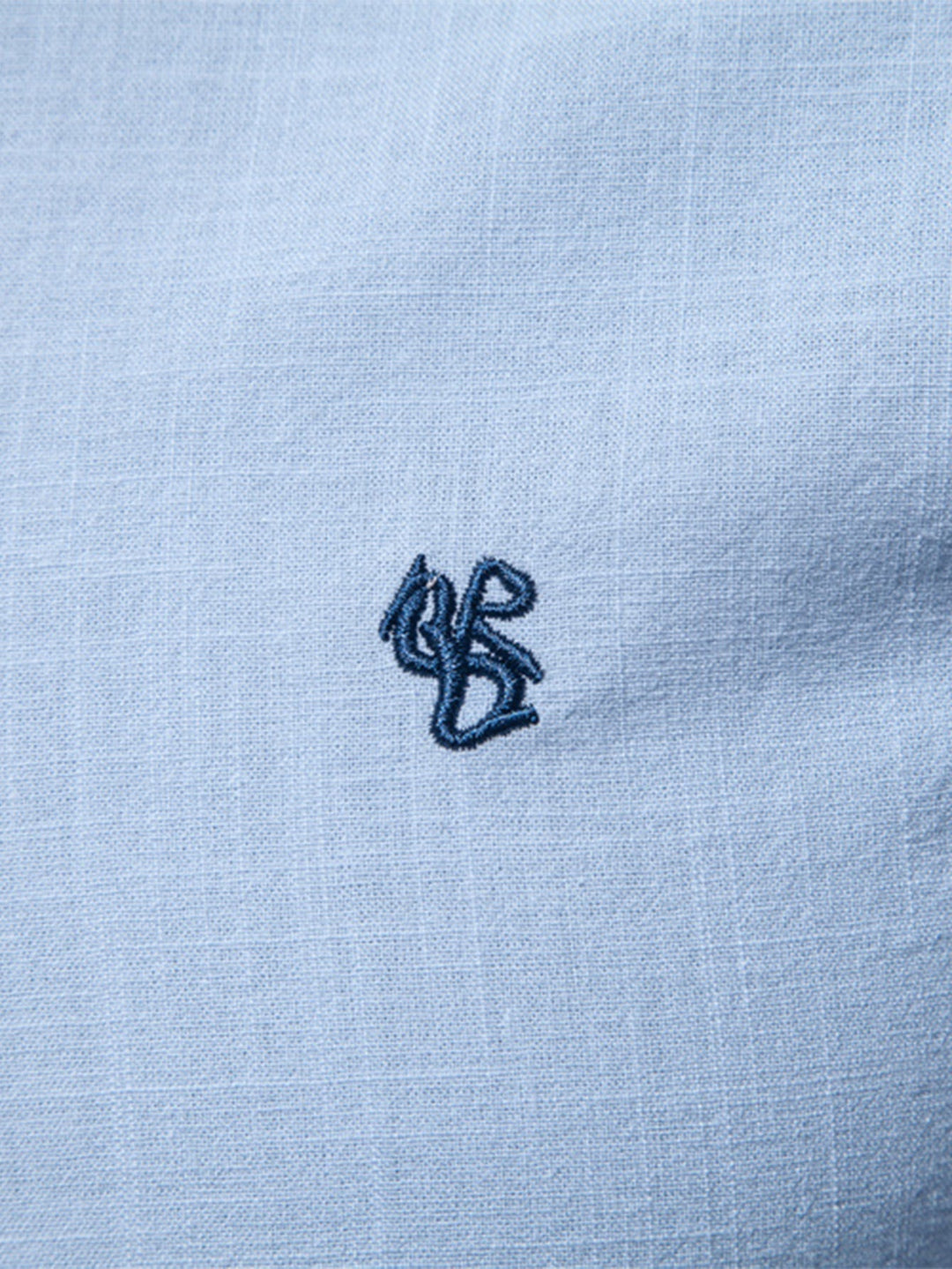 Rob | High-neck linen effect long-sleeve shirt
