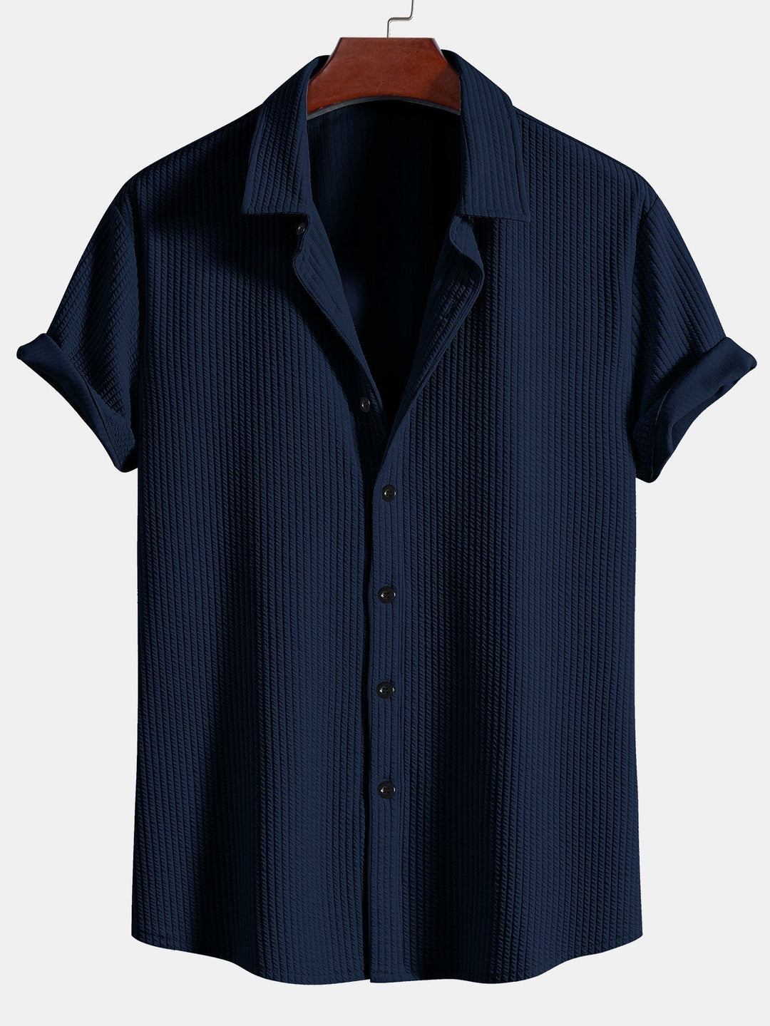 Kurt | Muscle Ribbed Button-Up Shirt