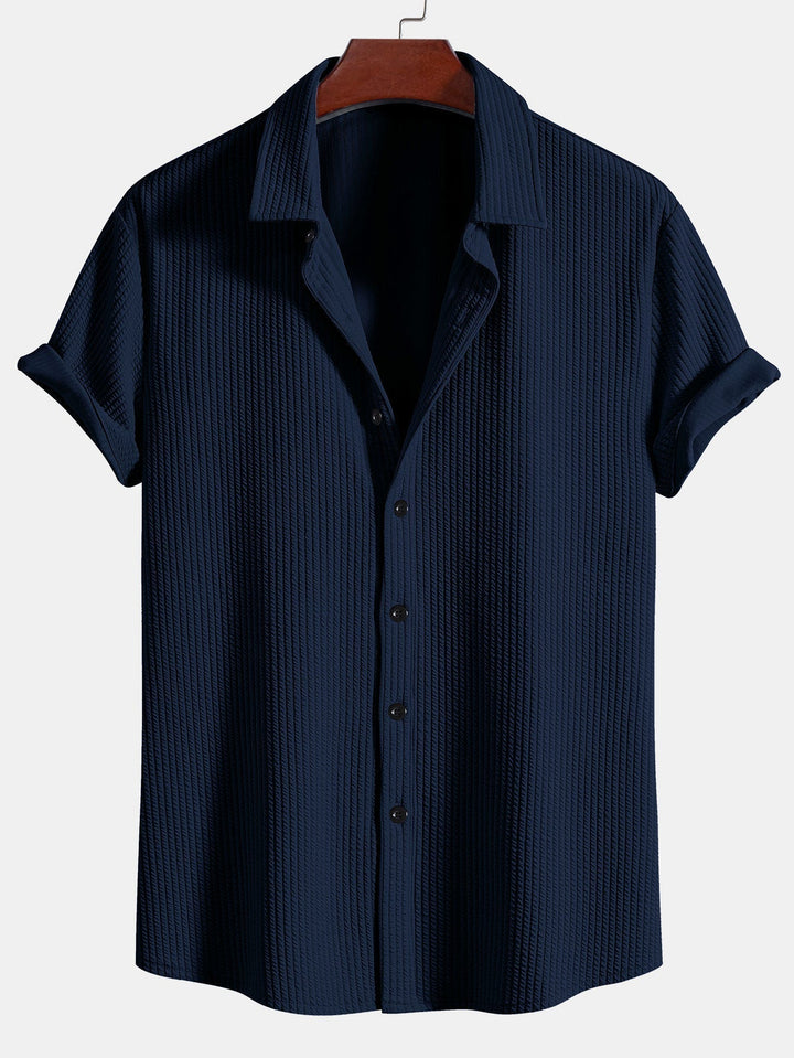 Kurt | Muscle Ribbed Button-Up Shirt