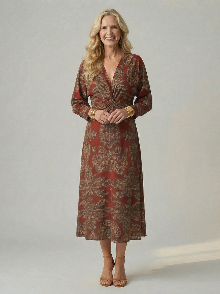Moon | Natural Midi Wrap Dress