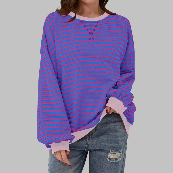 LUKA™ | Casual Long Sleeve Round Neck Striped Shirt