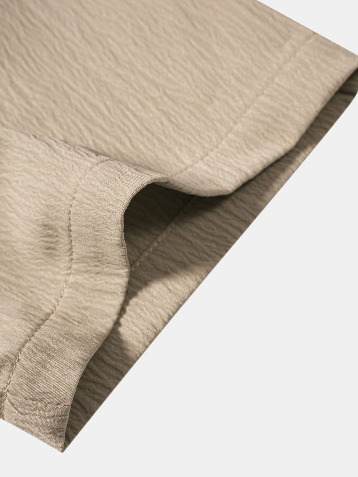 Jamal | Gerimpelde textuur<tc>rood</tc> V-hals shirt &amp; kreuk textuur<tc>rood</tc> Rechte broek