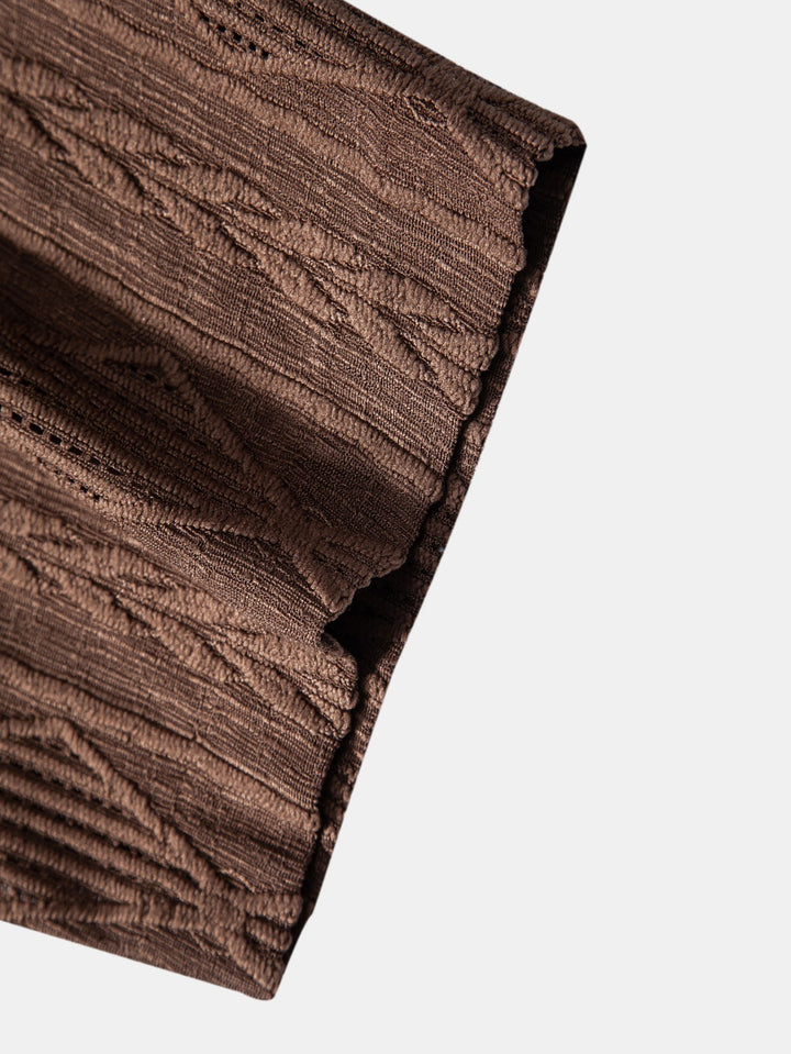 Carlos | Geometric Jacquard Cuban Shirt