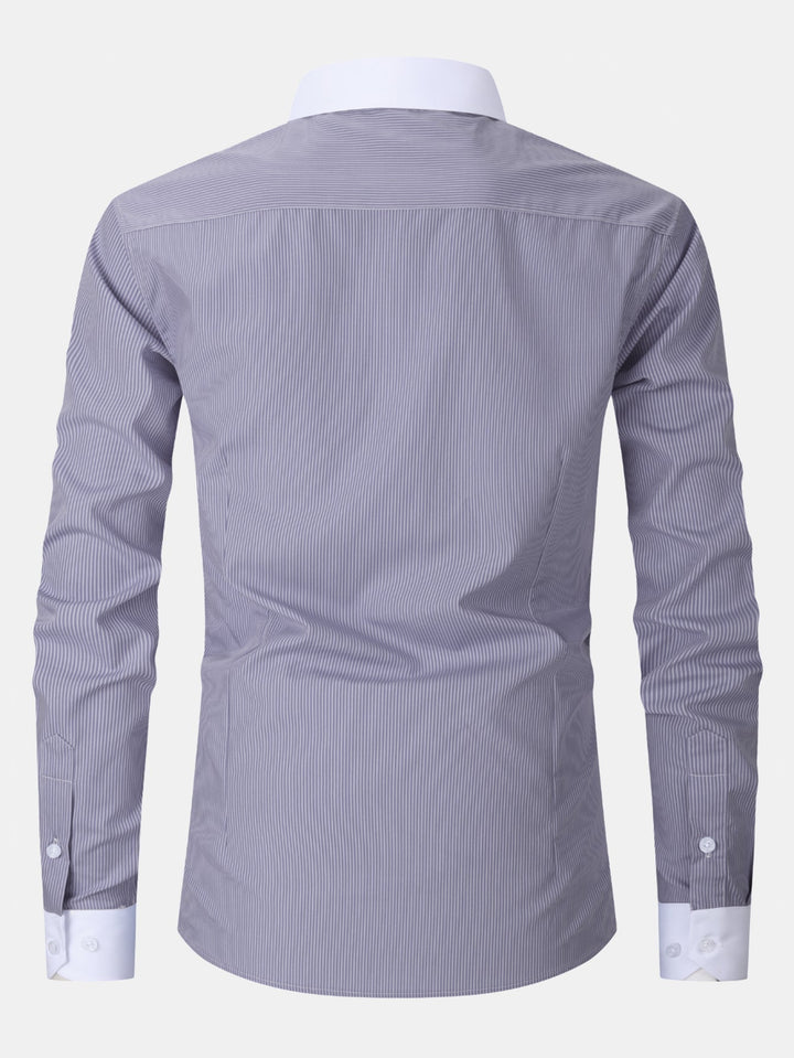 Sunny | Dress Shirt with Striped Contrast Collar