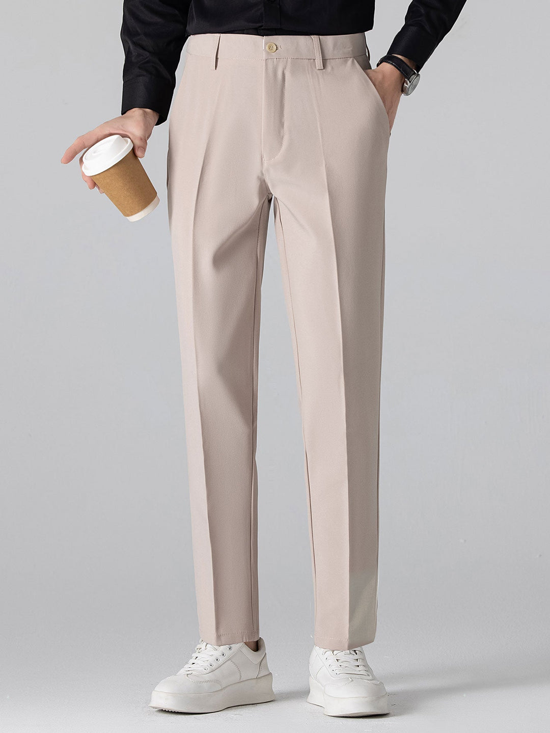 Tommy | Contrast Geometry Jacquard Knit Polo & Slim Fit Tapered Trousers