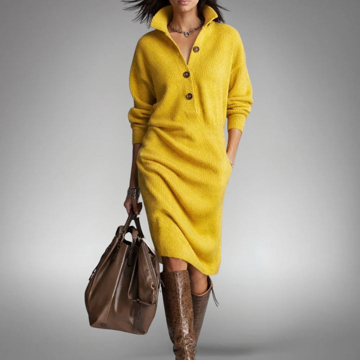 Marianne | Soft Knit Dress with Buttons