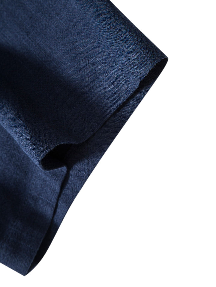 Luke | Linnen Rayon Mix Knopen Shirt & Rechte Pijpen Linnen Broek