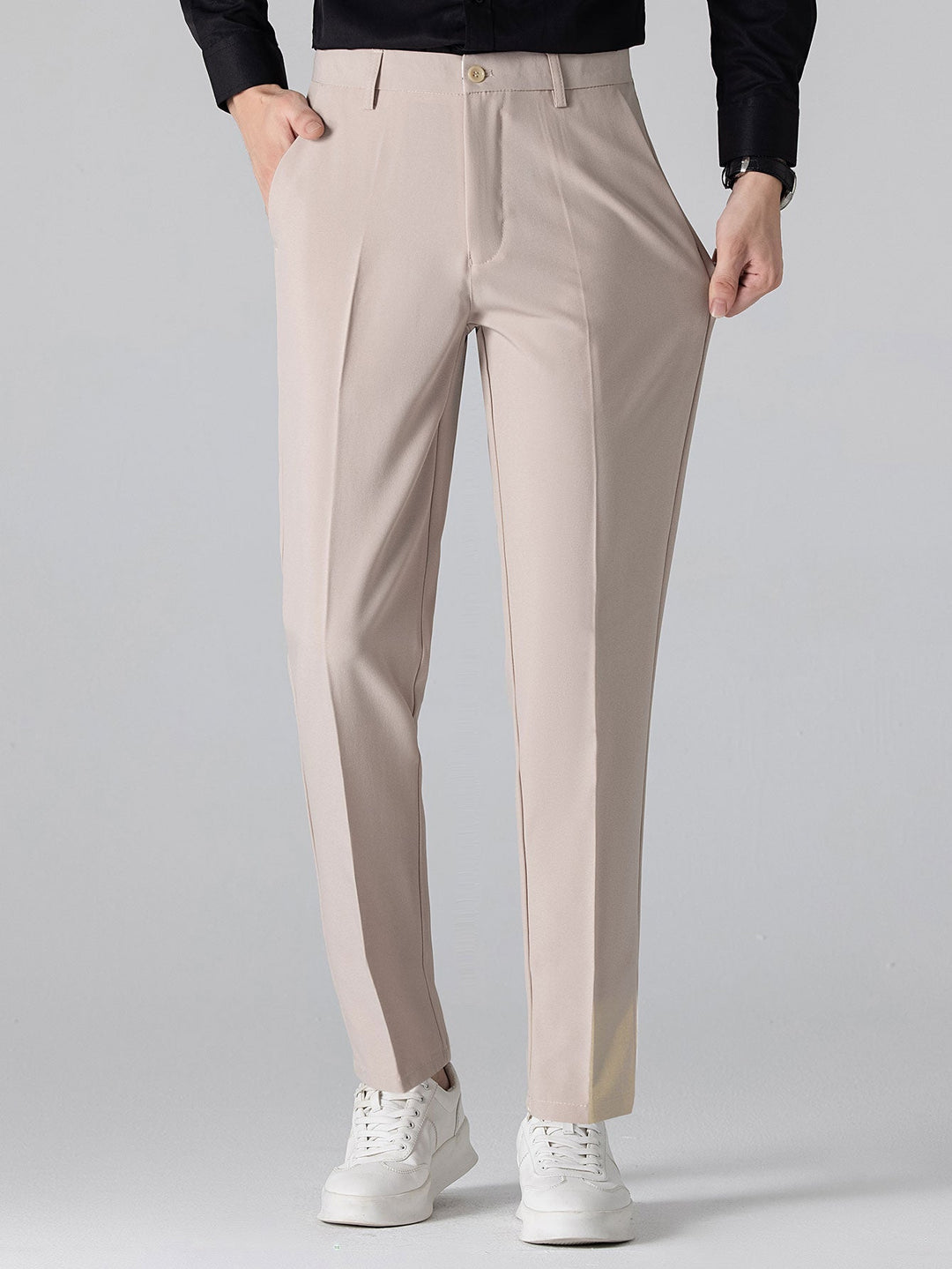 Tommy | Contrast Geometry Jacquard Knit Polo & Slim Fit Tapered Trousers