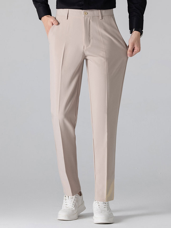 Tommy | Contrast Geometry Jacquard Knit Polo & Slim Fit Tapered Trousers
