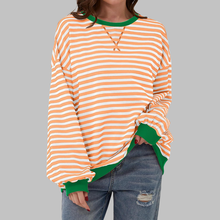 LUKA™ | Casual Long Sleeve Round Neck Striped Shirt