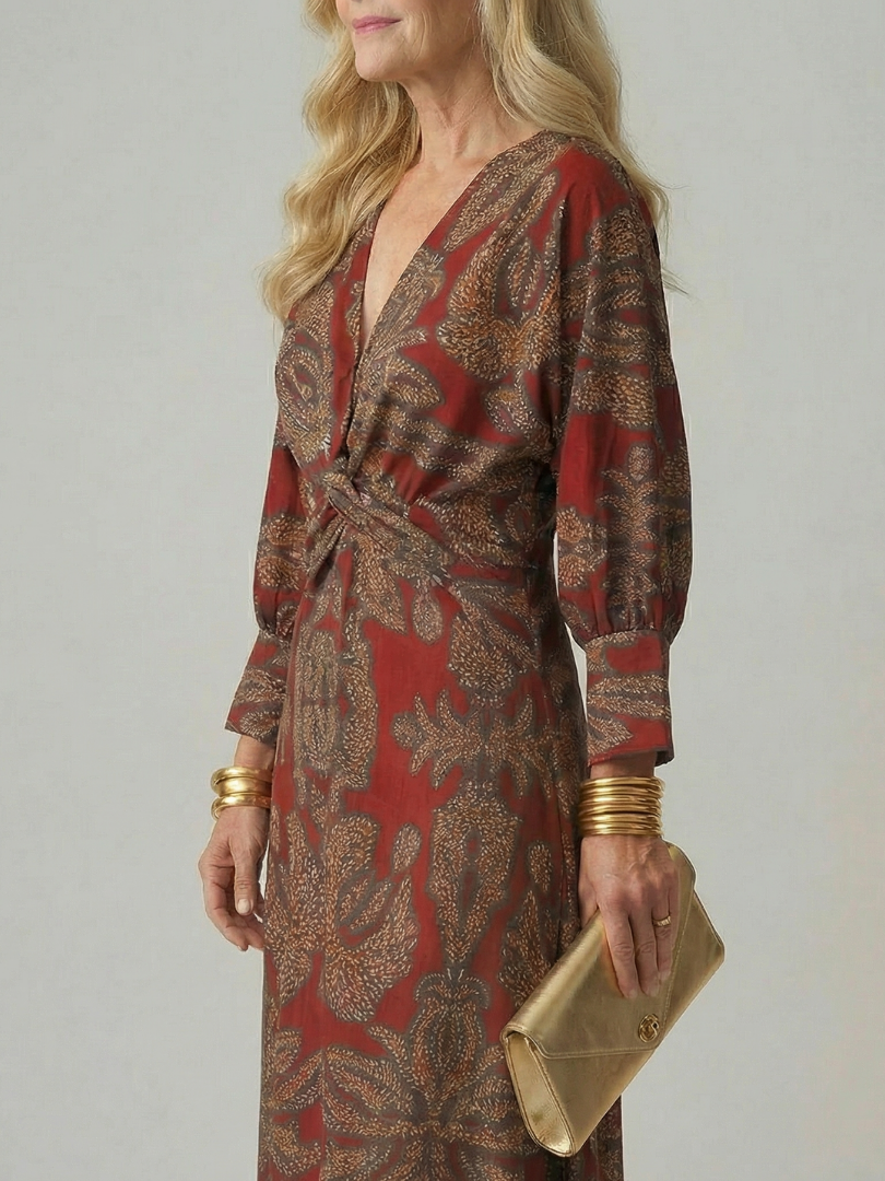 Moon | Natural Midi Wrap Dress