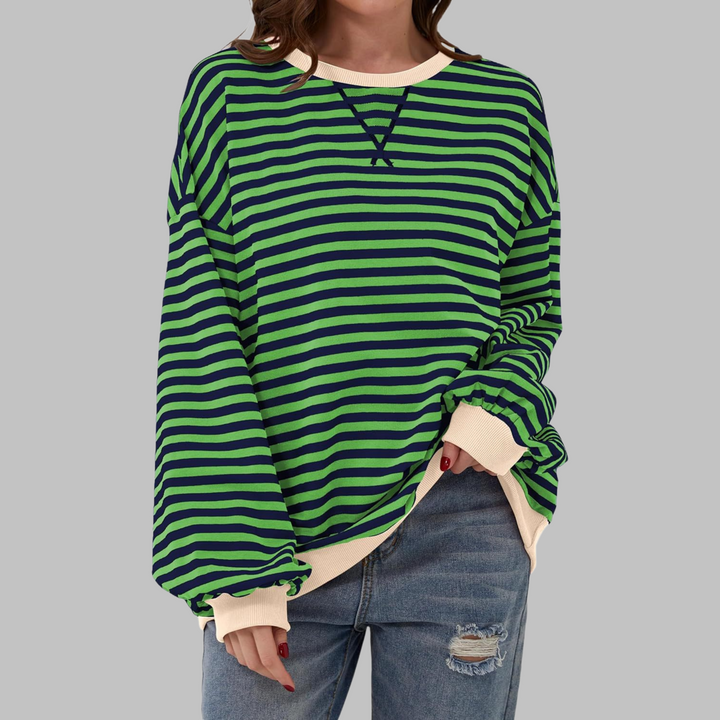 LUKA™ | Casual Long Sleeve Round Neck Striped Shirt