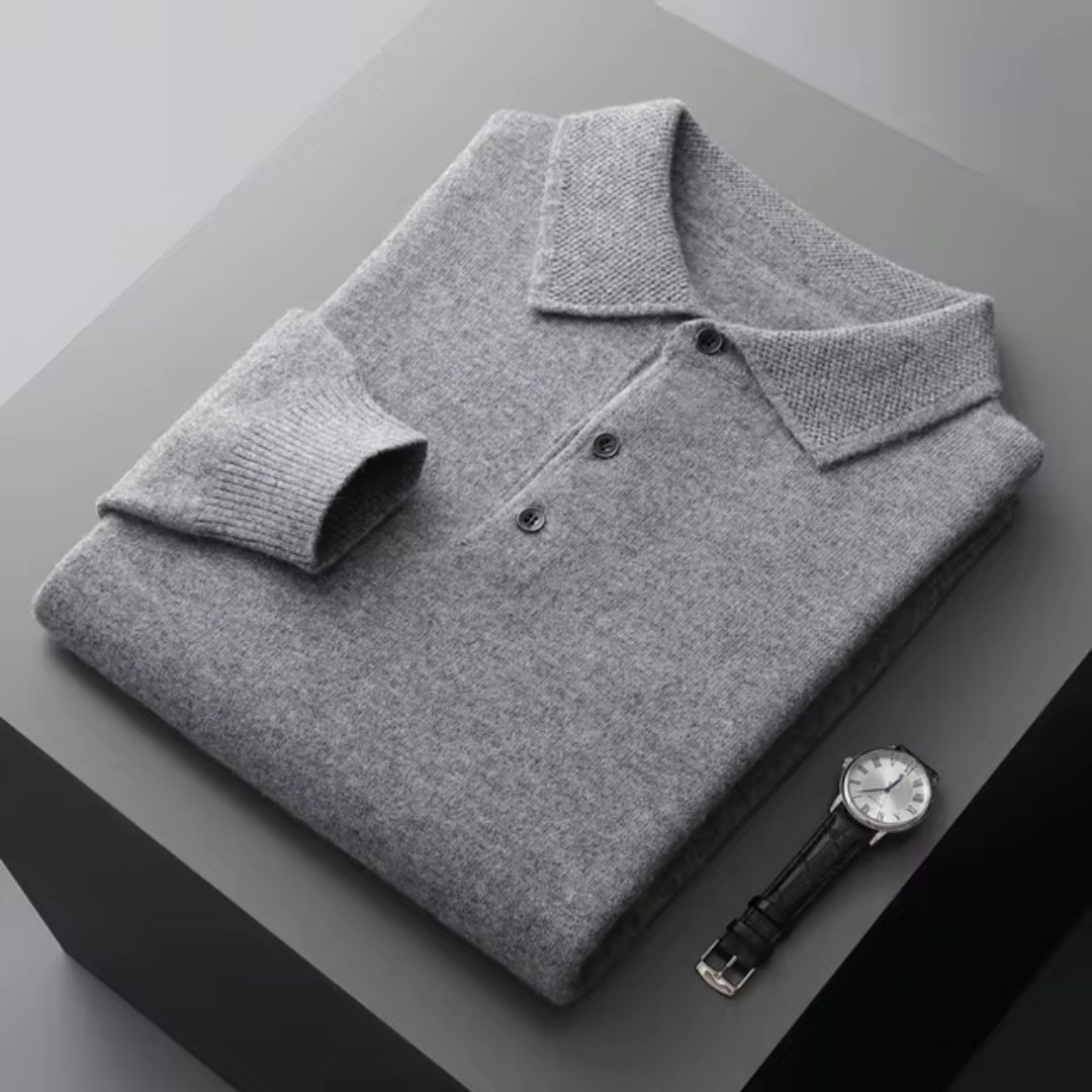 Scott | Ribbed Trim Polo Sweater