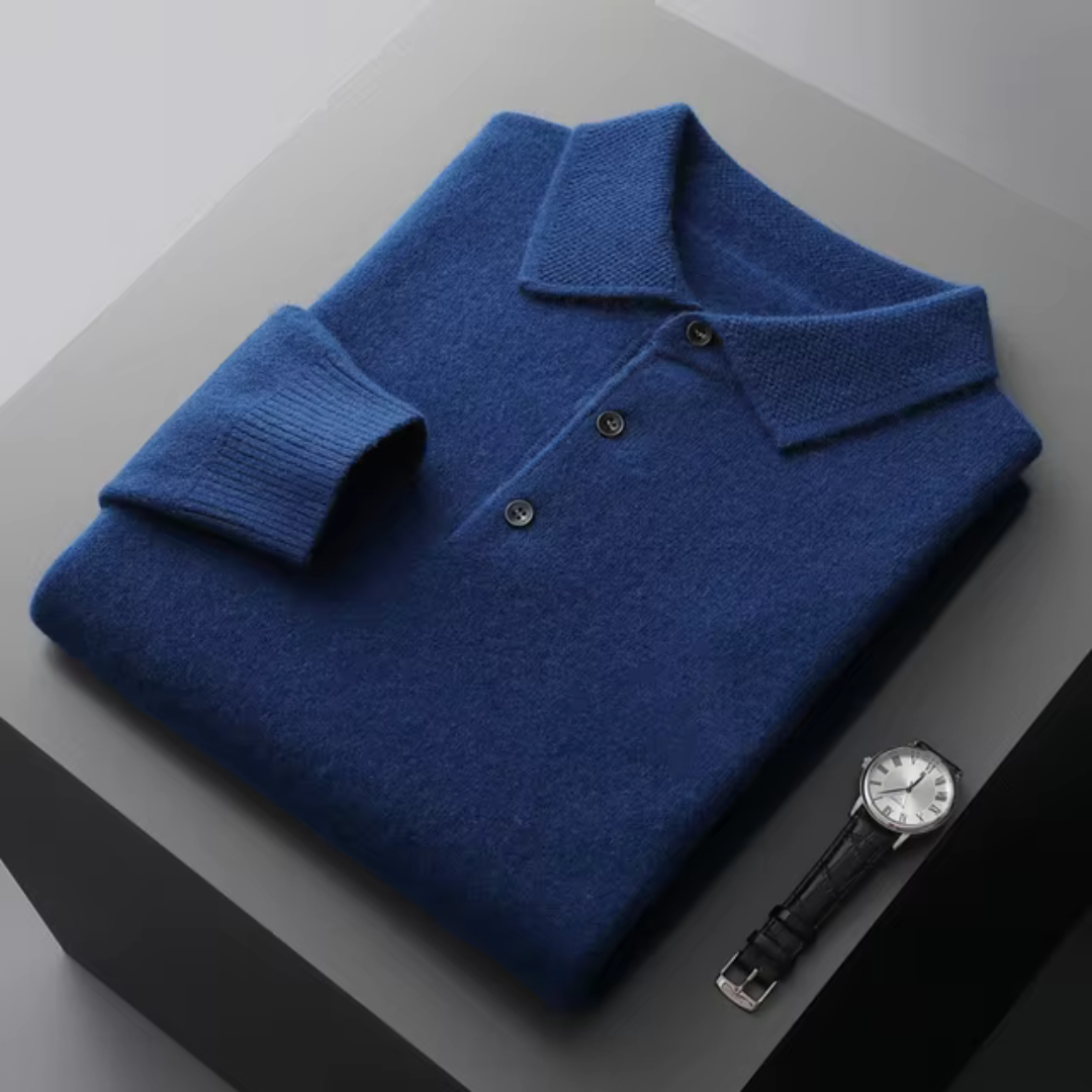 Scott | Ribbed Trim Polo Sweater