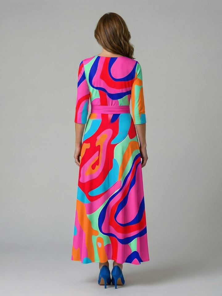 Celine | Midi Crossed Dress with Collar
