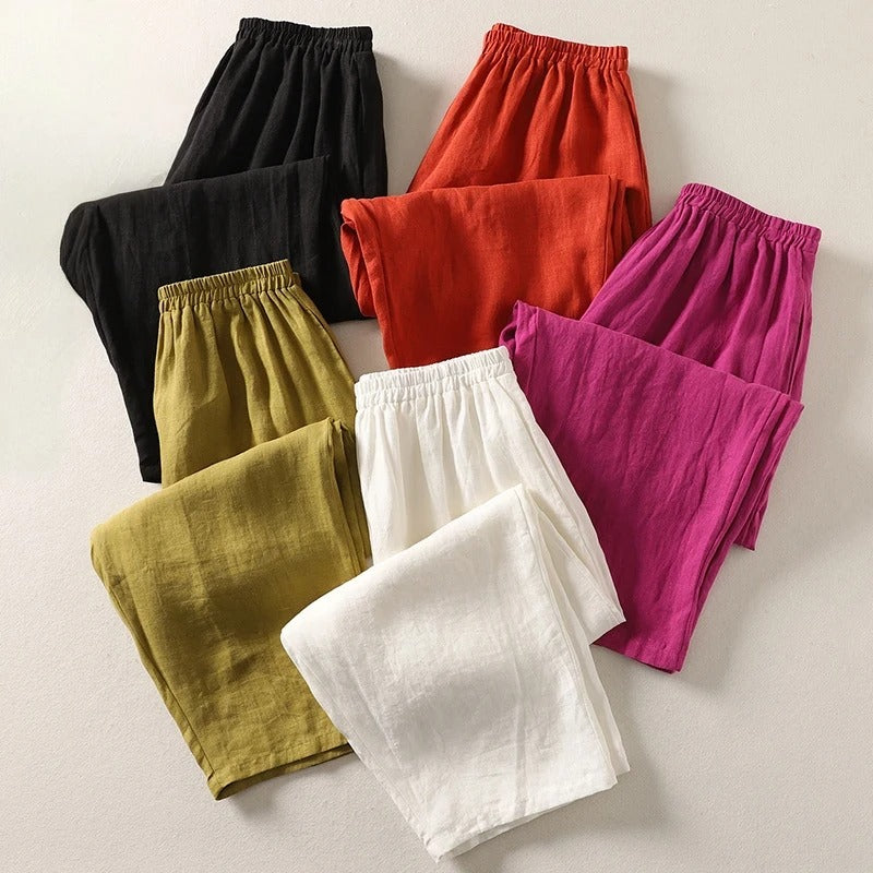 Amalia™| Flowy Cotton and Linen Pants