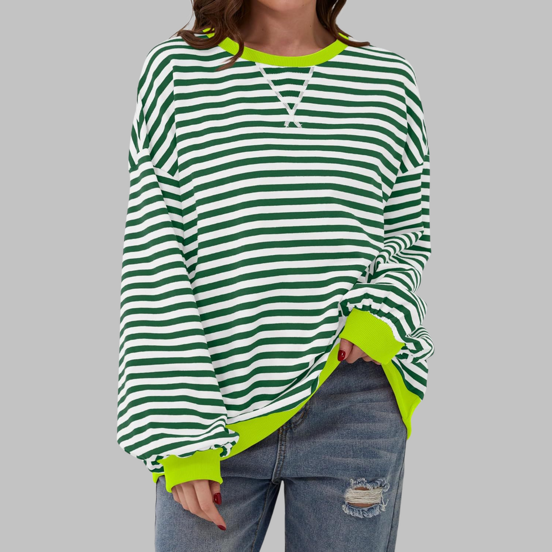 LUKA™ | Casual Long Sleeve Round Neck Striped Shirt