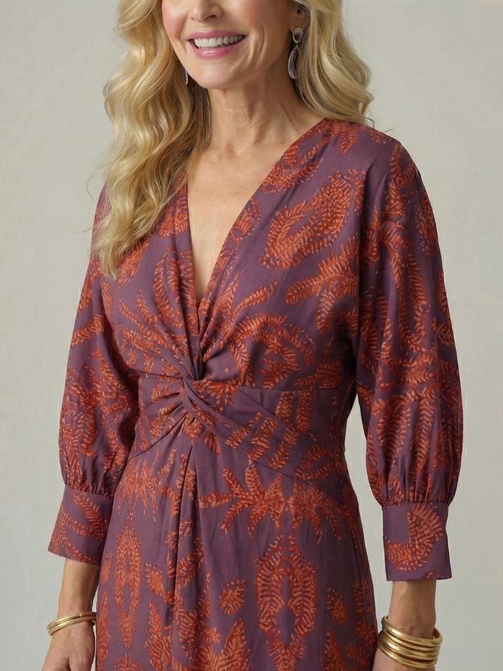 Moon | Natural Midi Wrap Dress