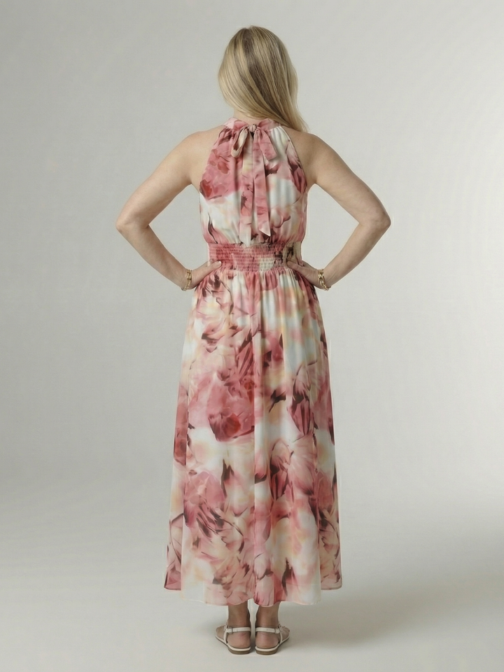 Sylin | Midi Dress with Gathered Halter Neck