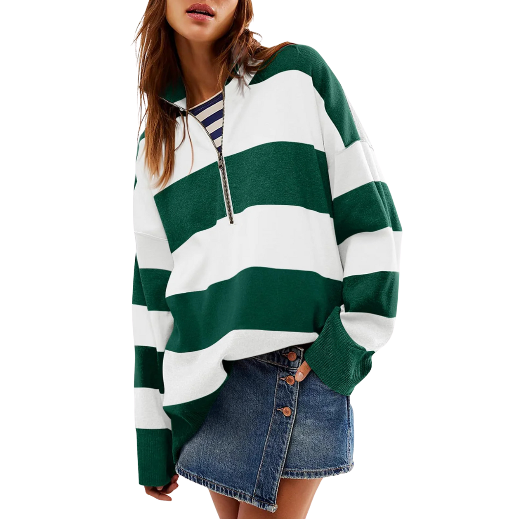 CAMILLA™ | Comfy Long Sleeve Pullover Sweater With Half Zipper