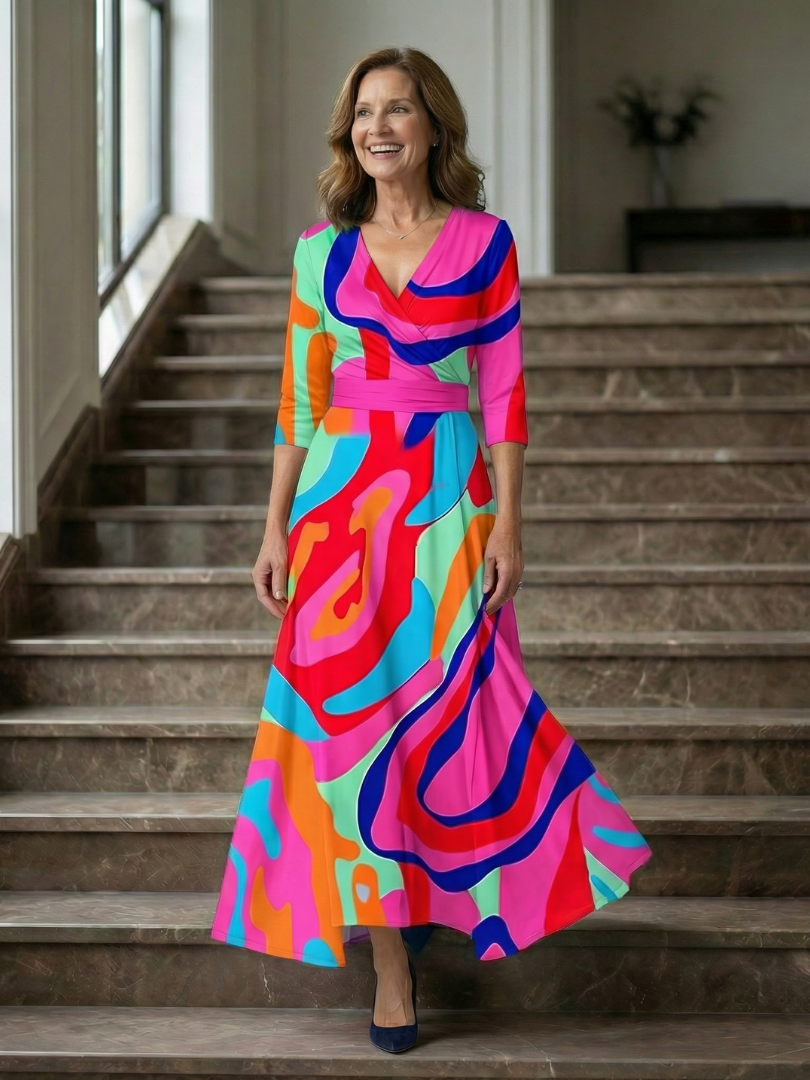 Celine | Midi Crossed Dress with Collar