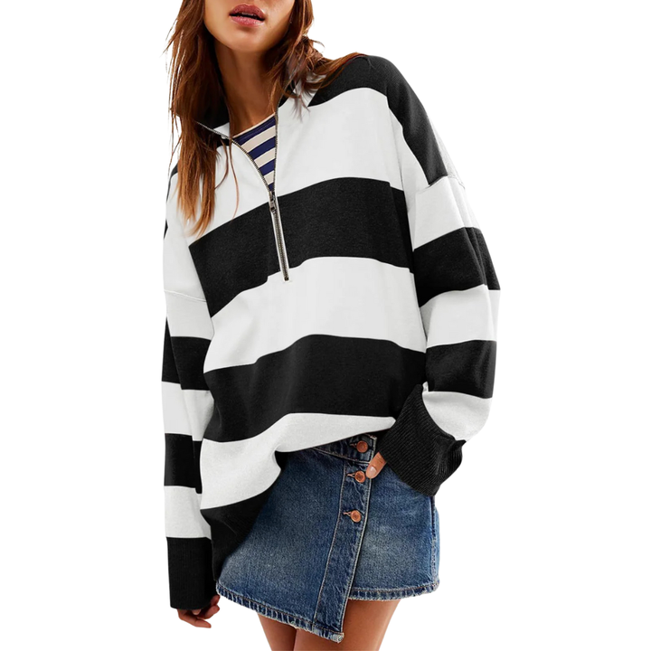 CAMILLA™ | Comfy Long Sleeve Pullover Sweater With Half Zipper
