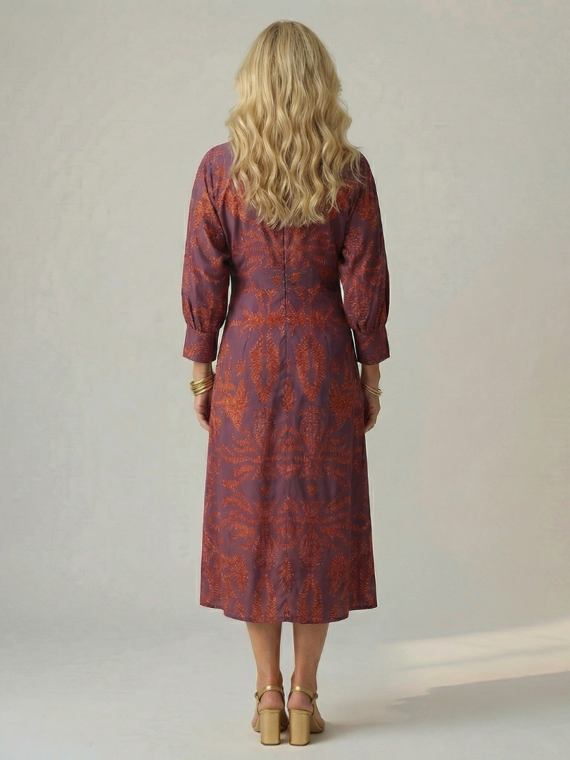 Moon | Natural Midi Wrap Dress