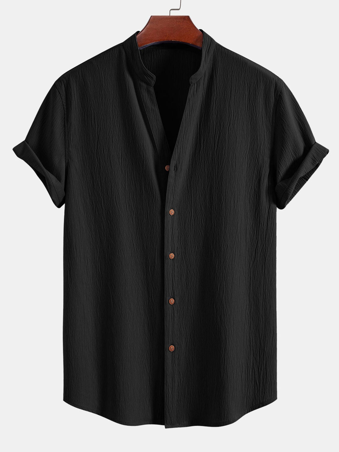 Jamal | Gerimpelde textuur<tc>rood</tc> V-hals shirt &amp; kreuk textuur<tc>rood</tc> Rechte broek