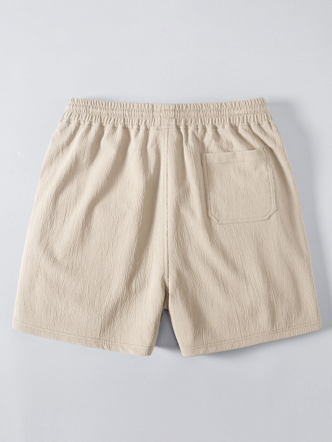 Dan | Stripe Open Knit Shirt & Crinkle Textured Drawstring 5" Shorts