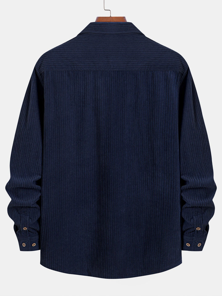 Ron | Long Sleeve Corduroy Shirt with Pocket and Buttons