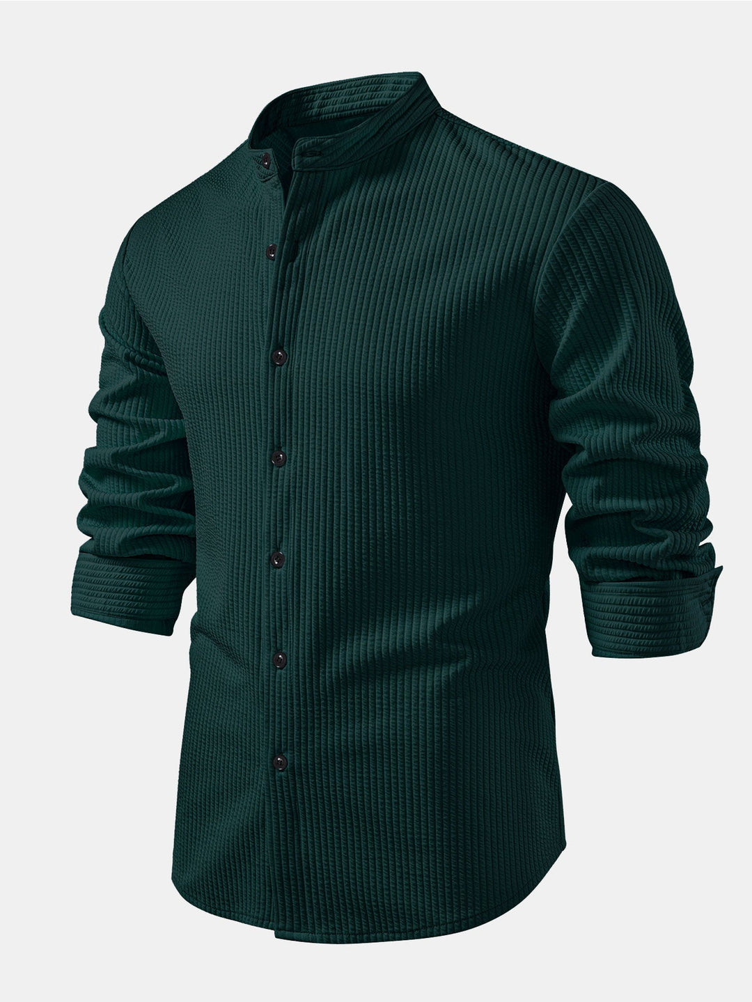 Luke | Ribbed High Neck Shirt, Muscle Fit, Long Sleeves