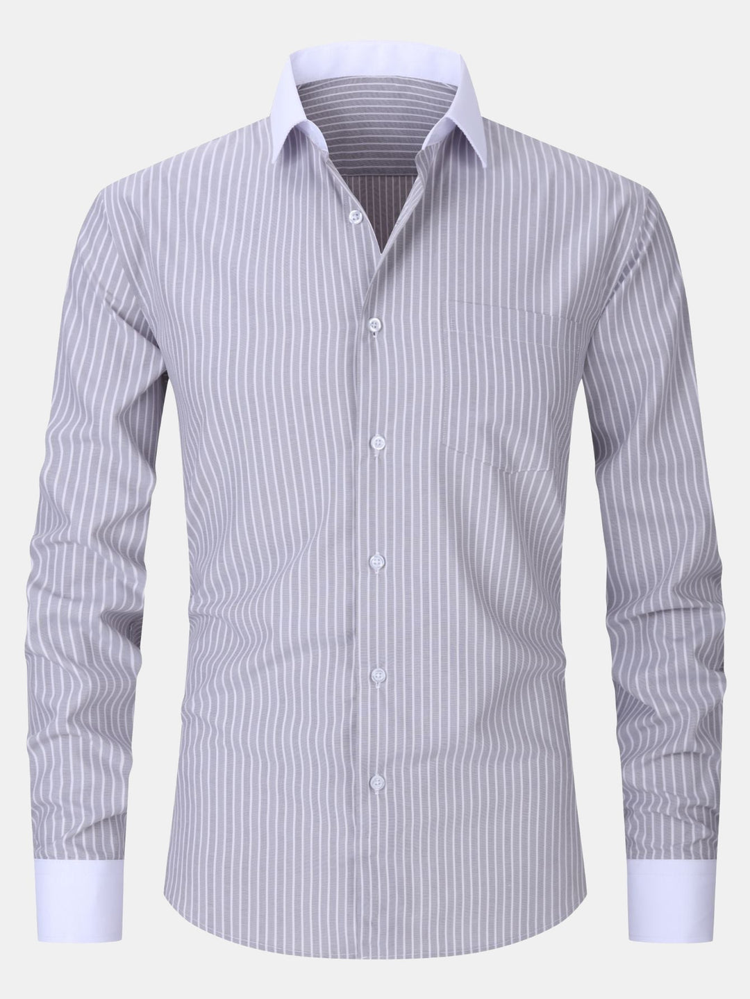 Saul | Contrast Collar Shirt with Stripes