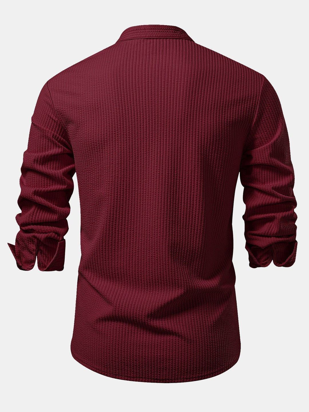 Luke | Ribbed High Neck Shirt, Muscle Fit, Long Sleeves