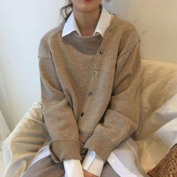 ALYCIA™ | Asymmetric Button Cardigan