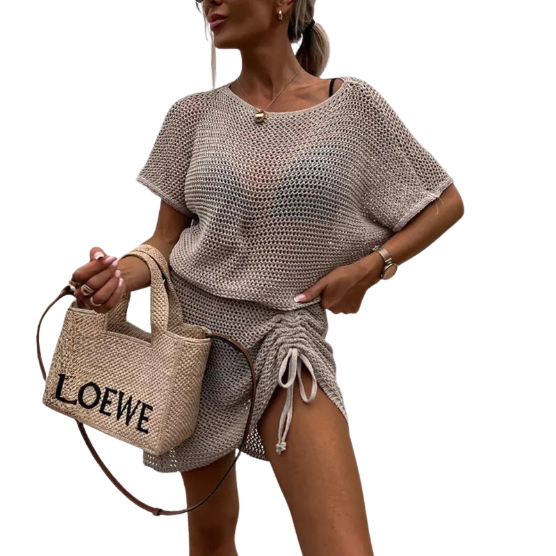 LOWANNA™ | Minimalist Casual Dress with Drawstring Waist