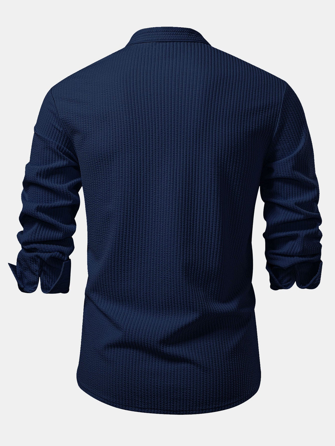 Luke | Ribbed High Neck Shirt, Muscle Fit, Long Sleeves