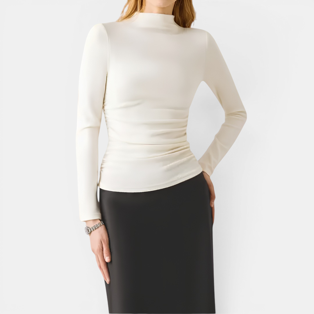 MARLENA™ | Thermal Ruched Mockneck Top