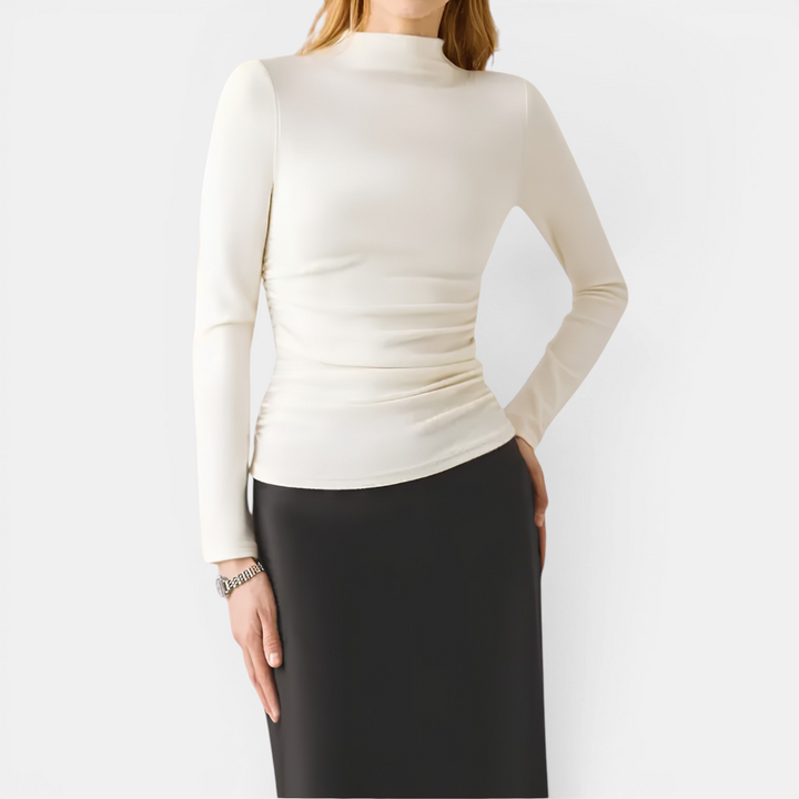 MARLENA™ | Thermal Ruched Mockneck Top