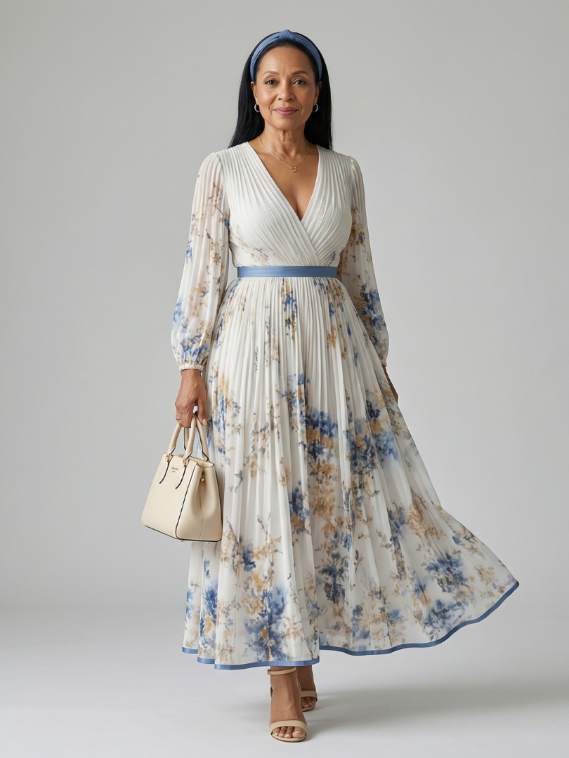 Rielle | Midi Pleated Wrap Dress