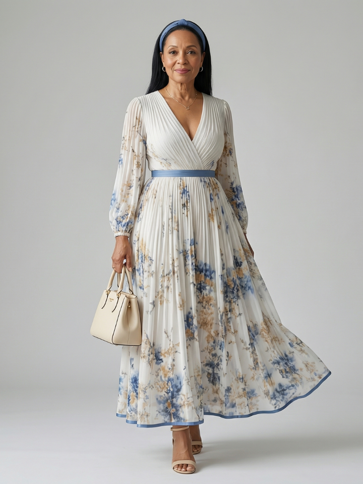 Rielle | Midi Pleated Wrap Dress